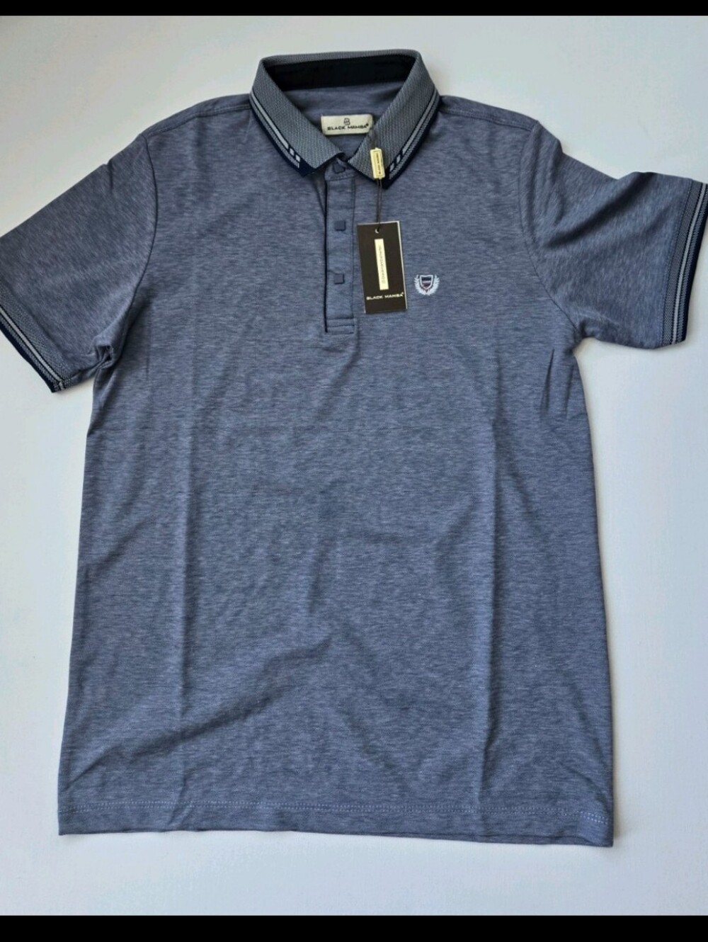 Black Mamba Men's Golf Polo Sport Performance Royal Blue Stretch Casual Shirt M